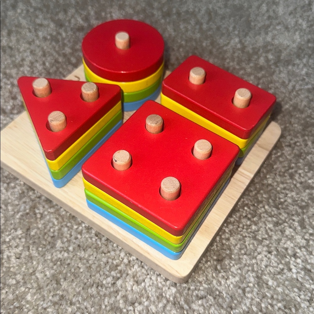 Wooden Shape Sorter & Stacking Toys for 1 to 3 year olds